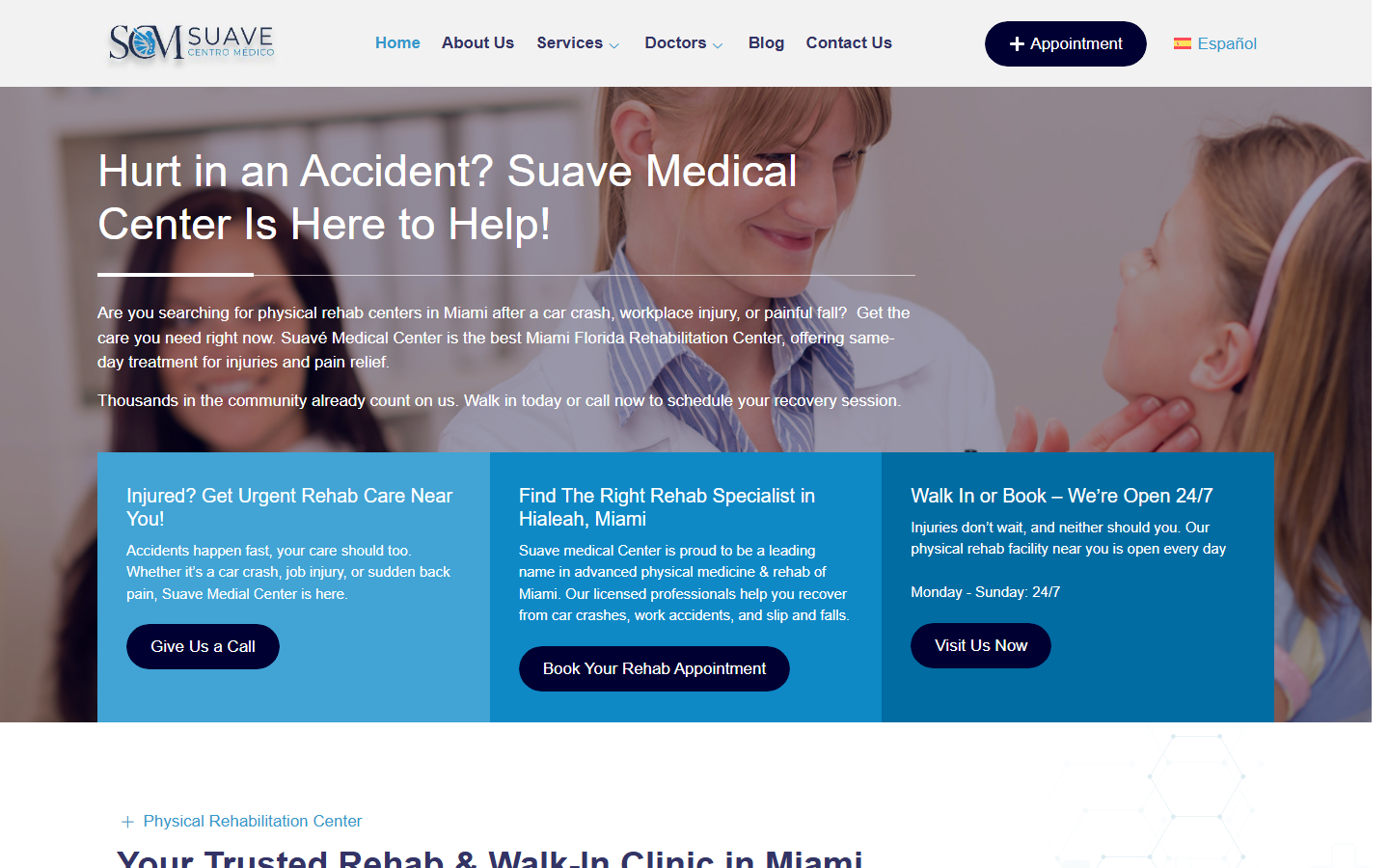 WordPress website case study for SuaveFlorida.com Medical Rehab Website for Miami and Hialeah